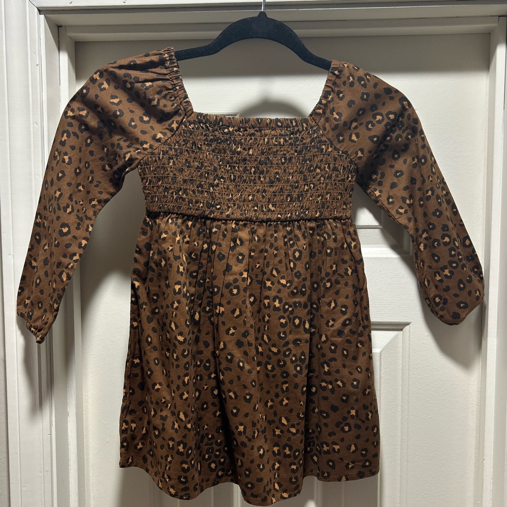 Gap Kids Leopard dress with smocked front